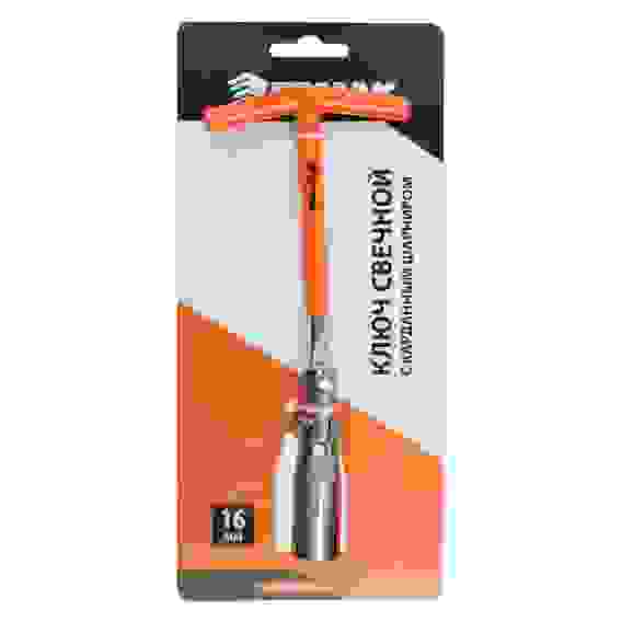 Ключ свечной, с карданным шарниром, 16 мм, матовый усиленный TP005 ЕРМАК