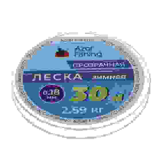 Леска зимняя, 30м, 0,18мм, 2,59 кг, прозрачная AZOR FISHING
