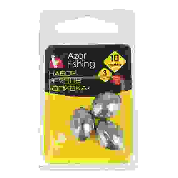 Набор грузов 3 шт., &quot;Оливка&quot;, 3,6,10, г. AZOR FISHING