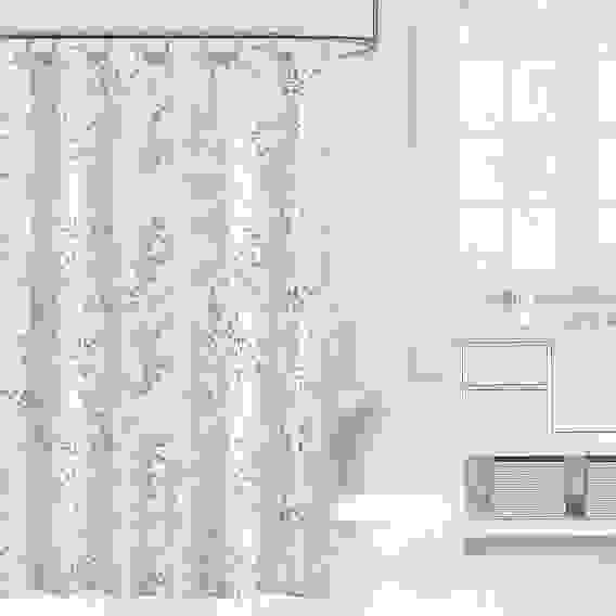 Штора для ванной 180x180см BRANCH, белый/серебро, ПЕВА, SWC-55-21