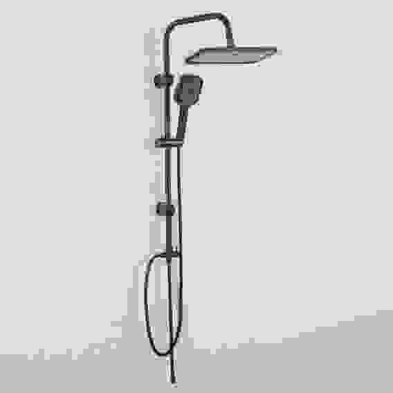 Душевая система, верхний душ 1 режим 300x200мм, ручной душ 1 режим 95x115мм, черный RAIN