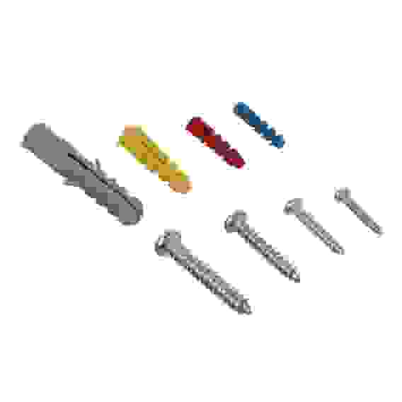 Набор металлических шурупов с дюбелями на 106шт ЕРМАК