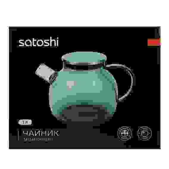 Чайник заварочный 1000мл, стекло, нерж.сталь Графит SATOSHI