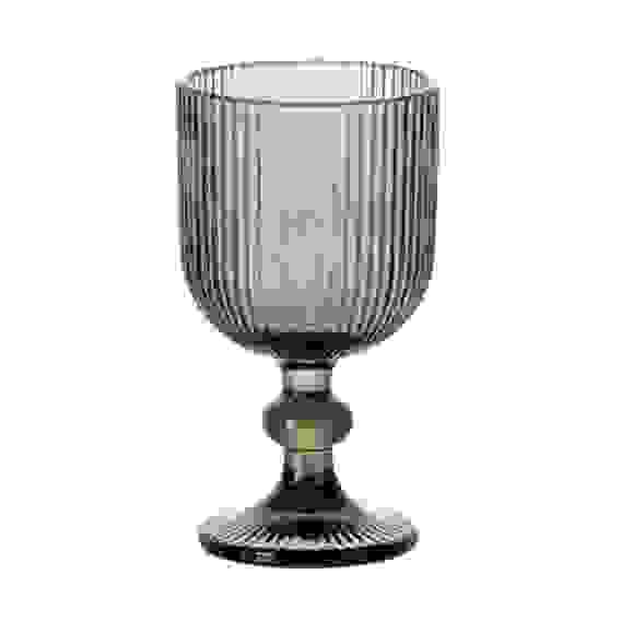 Бокал для вина Грея, 350мл, стекло, серый, рифленый MILLIMI