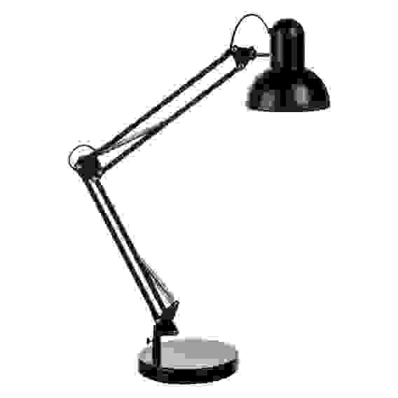 Светильник настольный Лунд Е27,60Вт,230В,85см, струбцина,подставка,каб.140см,металл,черный BY