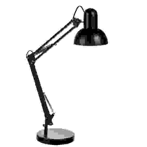 Светильник настольный Лунд Е27,60Вт,230В,85см, струбцина,подставка,каб.140см,металл,черный BY