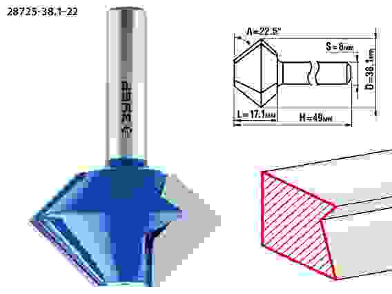 Фреза кром. конусная, 38.1x22мм, Профессионал ЗУБР