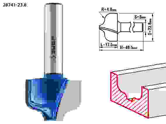 Фреза пазовая фасонная №2, 23.8x16мм, r=4.8мм, Профессионал ЗУБР