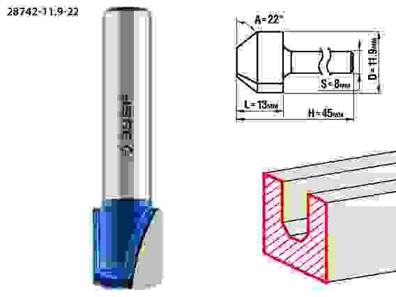 Фреза пазовая фасонная №3, 11.9x13мм, Профессионал ЗУБР