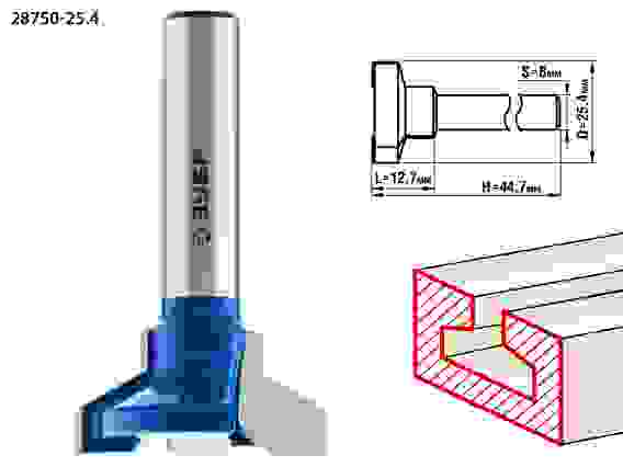 Фреза пазовая Т-образная №2, 25.4x12.7мм, h=12.7мм, Профессионал ЗУБР