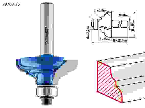 Фреза кром. калевочная №3, 35x17мм, r=5.5мм, Профессионал ЗУБР