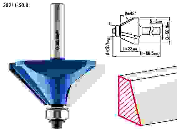 Фреза кром. калевочная (фасочная) №9, 50.8x27мм, Профессионал ЗУБР