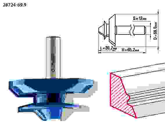 Фреза кром. для углового сращивания, 69.9x30мм, Профессионал ЗУБР