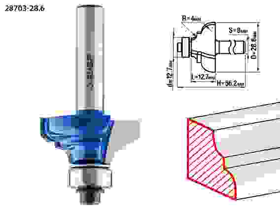 Фреза кром. калевочная №3, 28.6x12.7мм, r=4мм, Профессионал ЗУБР