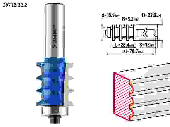 Фреза кром. фигурная №1, 22.2x26мм, r=3мм, Профессионал ЗУБР