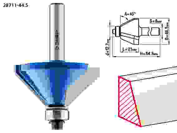 Фреза кром. калевочная (фасочная) №9, 44.5x23мм, Профессионал ЗУБР