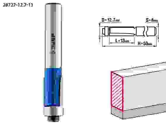 Фреза кром. с ниж. подшип., 12.7x13мм, хвостовик 8мм, Профессионал ЗУБР