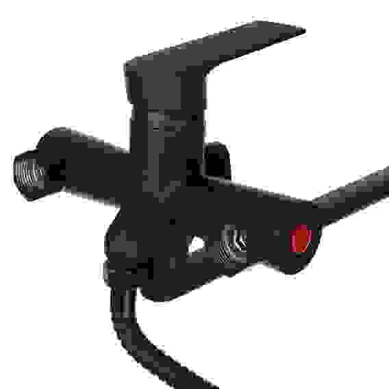 Смеситель для ванны с душем, прямой излив 35см, картридж 35мм, черный, цинк, SK08-P105 СоюзКран