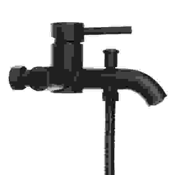 Смеситель для ванны с душем, короткий излив, картридж 35мм, нерж. сталь, черный, SS09-M132 СоюзКран