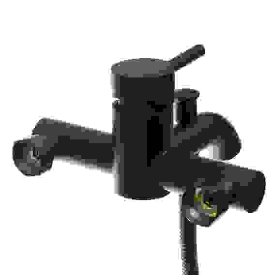 Смеситель для ванны с душем, короткий излив, картридж 35мм, нерж. сталь, черный, SS09-M132 СоюзКран