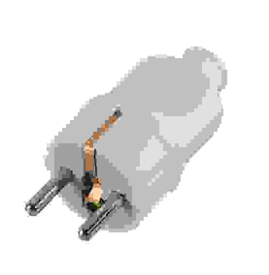 Вилка б/з(белая) прямая 16А 250В Вихрь