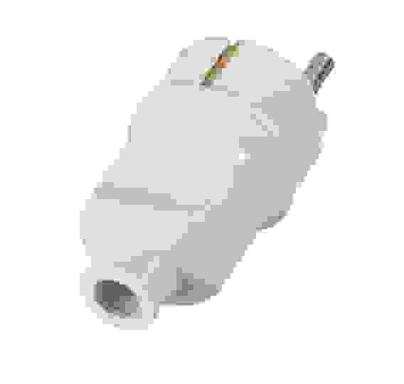 Вилка б/з(белая) прямая 16А 250В Вихрь