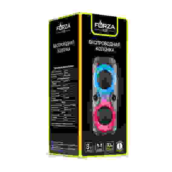 Колонка беспроводная GlowTower, 10 Вт,подсветка, 1500мАч,TWS,USB,BT5.3, ВШГ 38x16x16см, черный FORZA