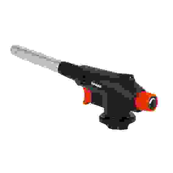 Горелка газ. с пьезорозжигом, цанг.захват, узк.сопло,латунь,20х6х4см ЕРМАК