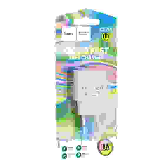 Зарядное устройство модель C109A, USB-A QC 20W, цвет: белый hoco.