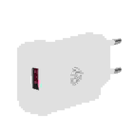 Сетевое зарядное устройство Jupiter 18 Вт, USB-A, QC, 110-240В,50-60Гц, пластик, белый BY