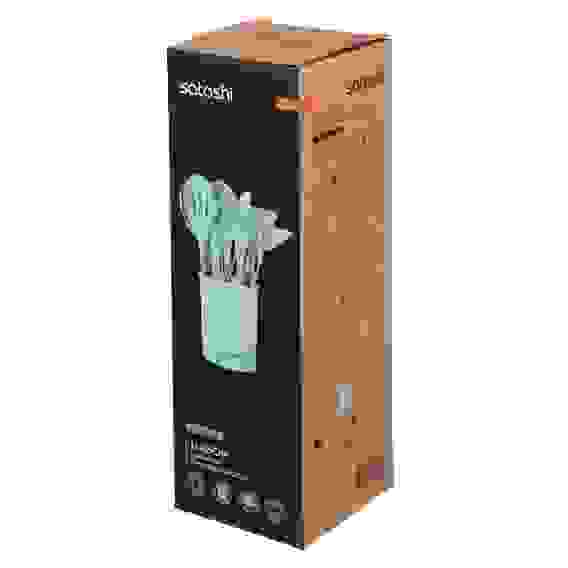 Набор кухонных принадлежностей 12пр., зеленый, силикон Аллон SATOSHI