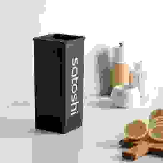 Подставка для ножей с полипропиленовыми разделителями, 10x10x22,5см, квадрат, soft-touch чер SATOSHI