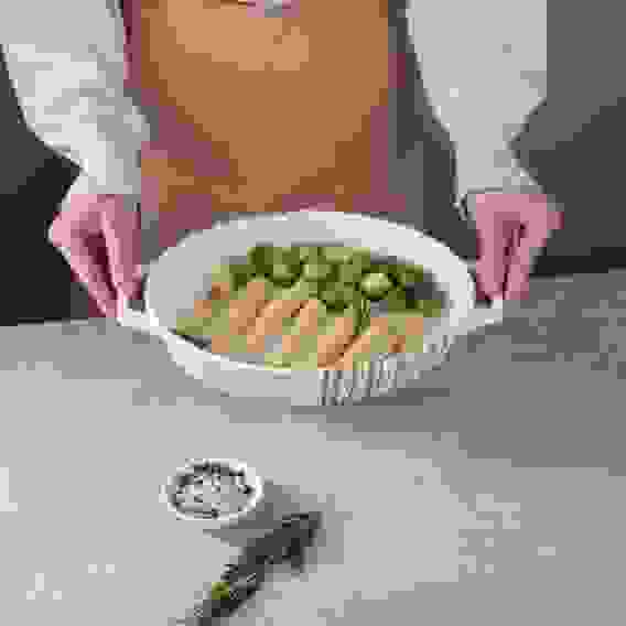 Форма для запекания и сервировки овал.с ручками, керамика, 31х20,5х5см, 1,1л, белая MILLIMI