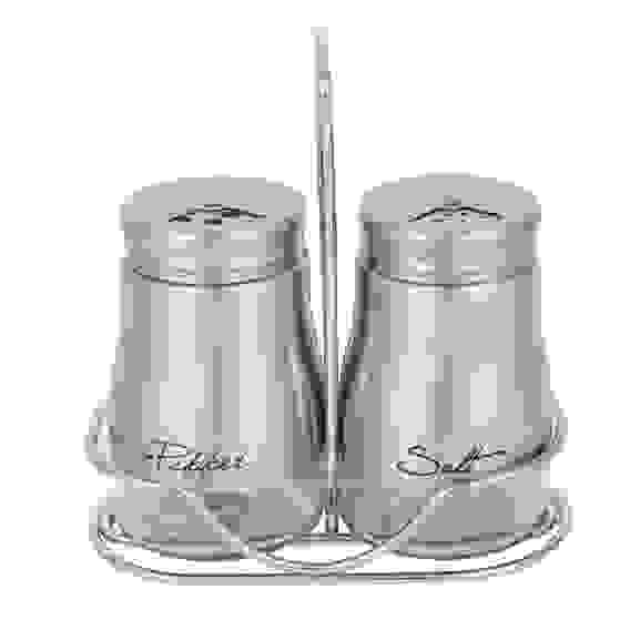 Набор солонок 2шт с подставкой &quot;Классик&quot; , нерж.сталь, стекло VETTA