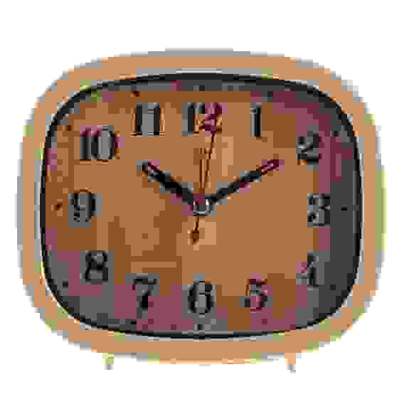 Будильник кварц, корпус бежевый "Дерево", арт.В5-005