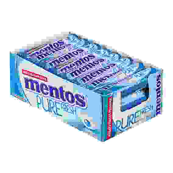 Жевательная резинка MENTOS PURE FRESH вишня, арбуз, виноград, мята, тутти-фрутти 15,5г.