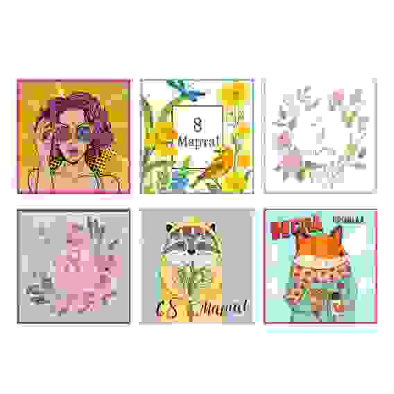 Салфетка 8 марта 28х28см, 100% полиэстер, 6 дизайнов Ботаника PROVANCE