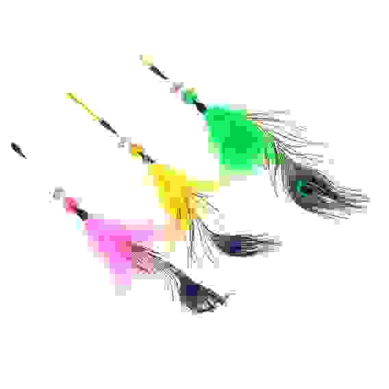 Игрушка дразнилка для домашних животных, пластмасса, перья, 49 см VETTA