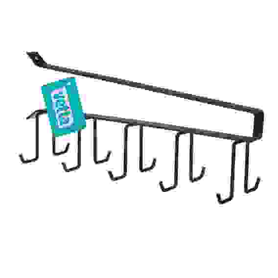 Вешалка подвесная на полку, 10 крючков, 26х7см, металл VETTA