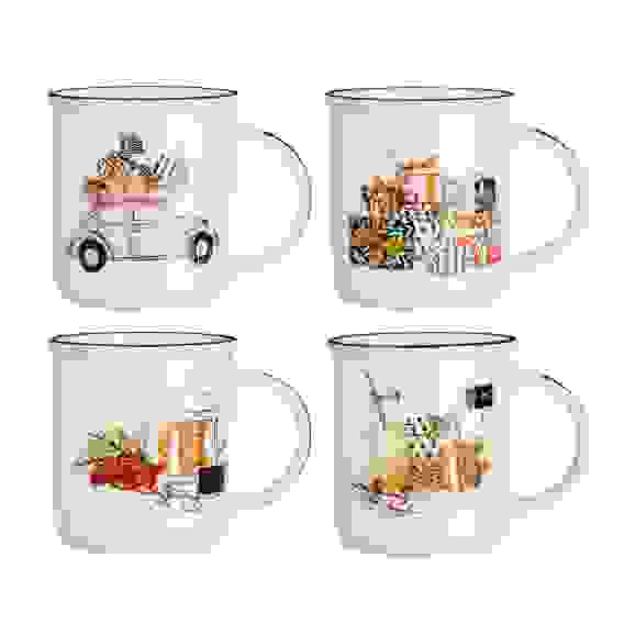 Кружка Микс, 310мл, фарфор, 4 дизайна MILLIMI