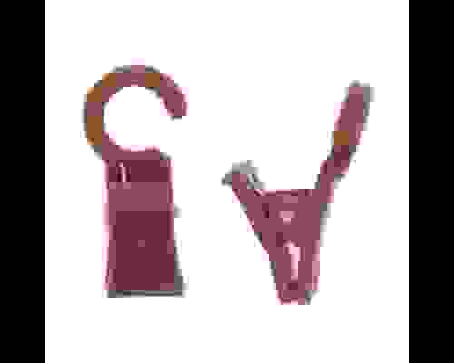 Зажим пластик шторный для колец карниза корич. (10шт) 062-28