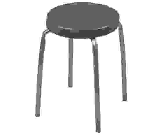 Табурет круглый Фабрик2 до 120 кг,тем-сер,d сид.=32см, ДСП/винилискожа,h=46,5см/d=22мм,ТФ02/ТС Nika