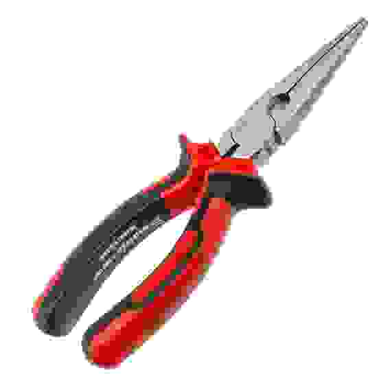 Длинногубцы NICKEL, 180 мм, прямые никелированные, двухкомпонентные рукоятки// Matrix