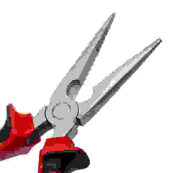 Длинногубцы NICKEL, 180 мм, прямые никелированные, двухкомпонентные рукоятки// Matrix