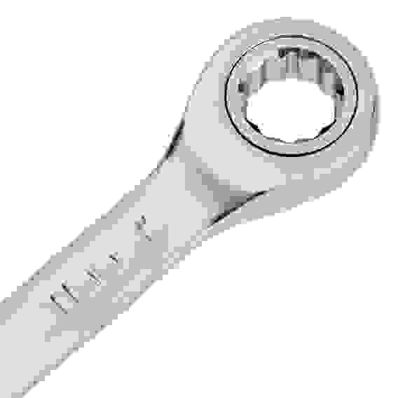 Ключ комбинированный трещоточный, 11 мм, CrV, матовый хром// Denzel