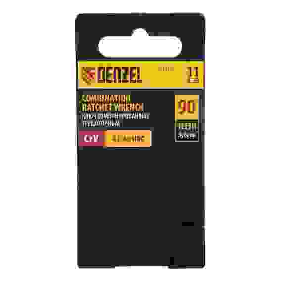 Ключ комбинированный трещоточный, 11 мм, CrV, матовый хром// Denzel