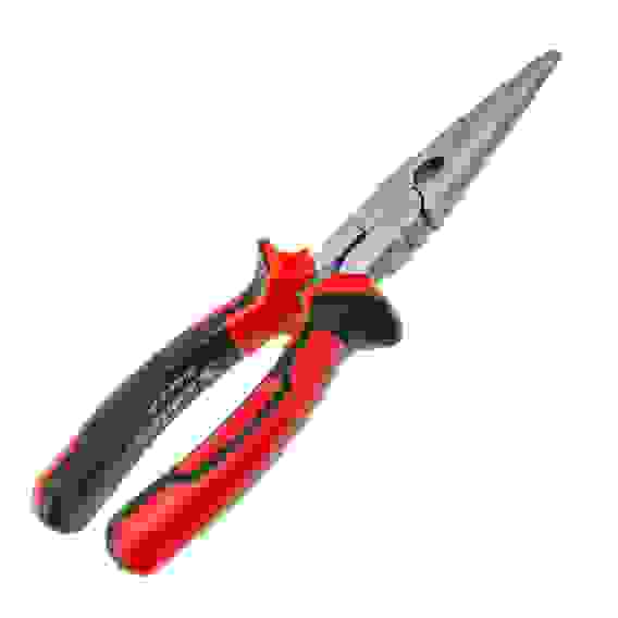 Длинногубцы NICKEL, 200 мм, прямые никелированные, двухкомпонентные рукоятки// Matrix