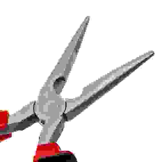 Длинногубцы NICKEL, 200 мм, прямые никелированные, двухкомпонентные рукоятки// Matrix