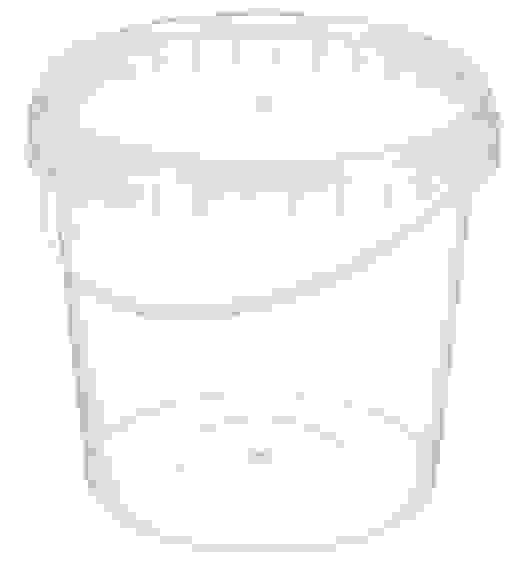 Ведро 1,00 л, д-130мм, прозрачное, комплект с крышкой и ручкой, пищевое (гофрокороб)