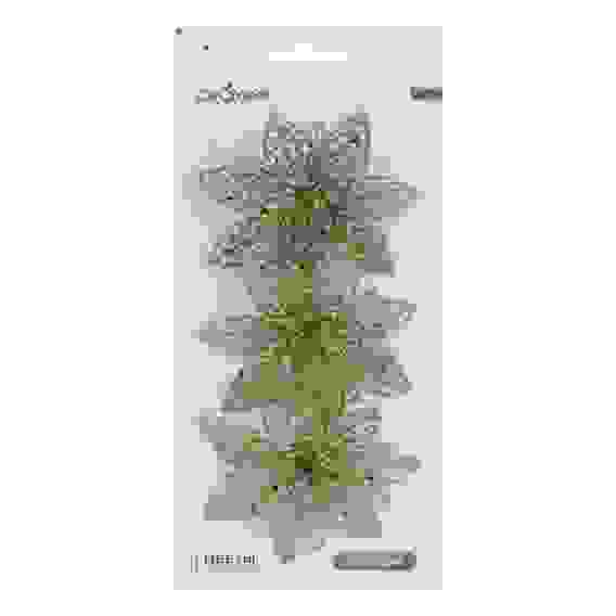 Цветы на проволоке 10x10 см 3шт СНОУ БУМ